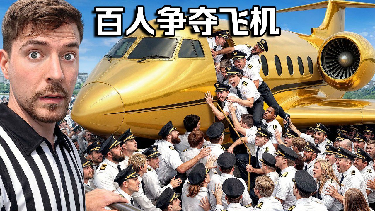 【MrBeast首发】100名飞行员为私人飞机而战！