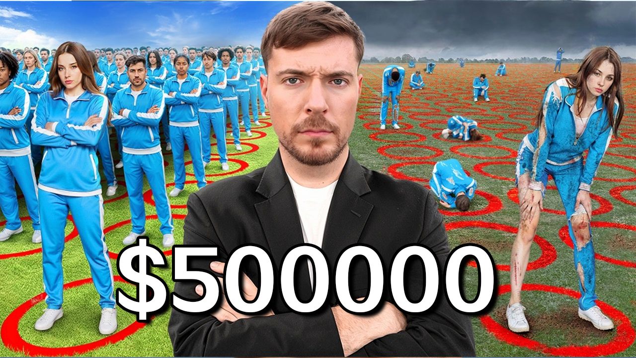 【MrBeast官方】100人在100个圈里谁会挑战获胜？ p01 英文字幕 (P1)