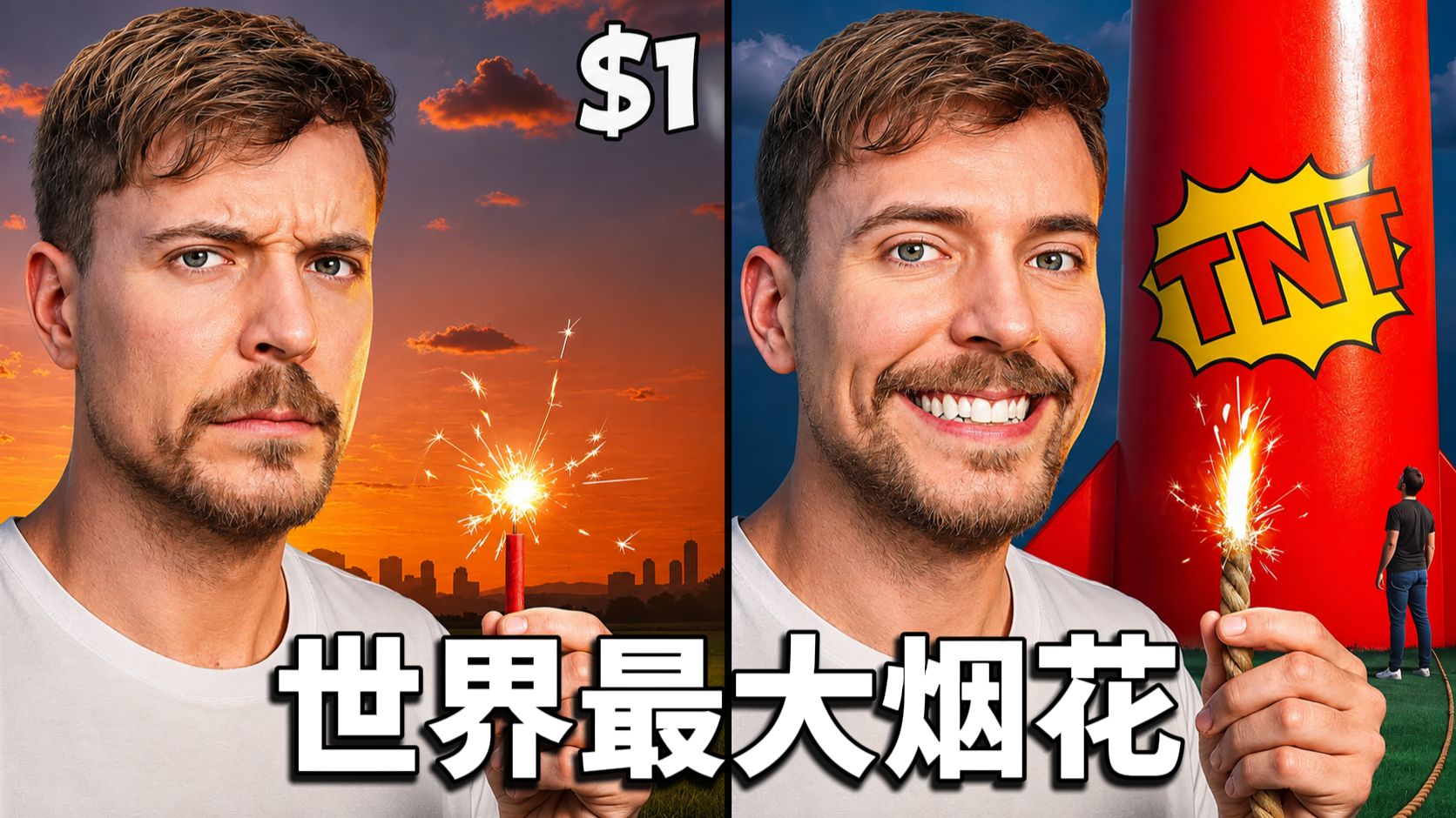 1美金 VS 10万美金的烟花