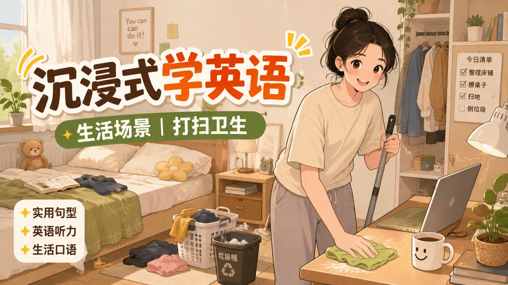 我用英语打扫房间｜学习50多个实用生活表达