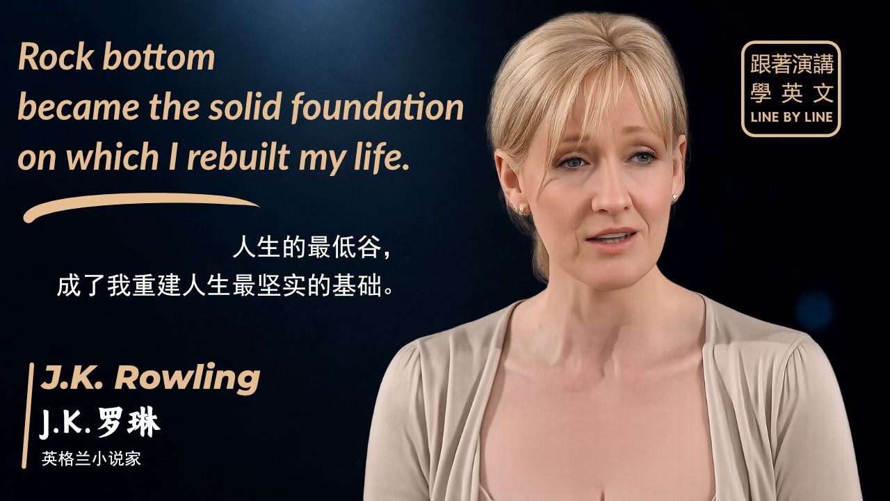 【跟着演讲学英语】J.K.罗琳在哈佛大学的毕业典礼致辞 | 人生的最低谷，成了我重建人生最坚实的基础。