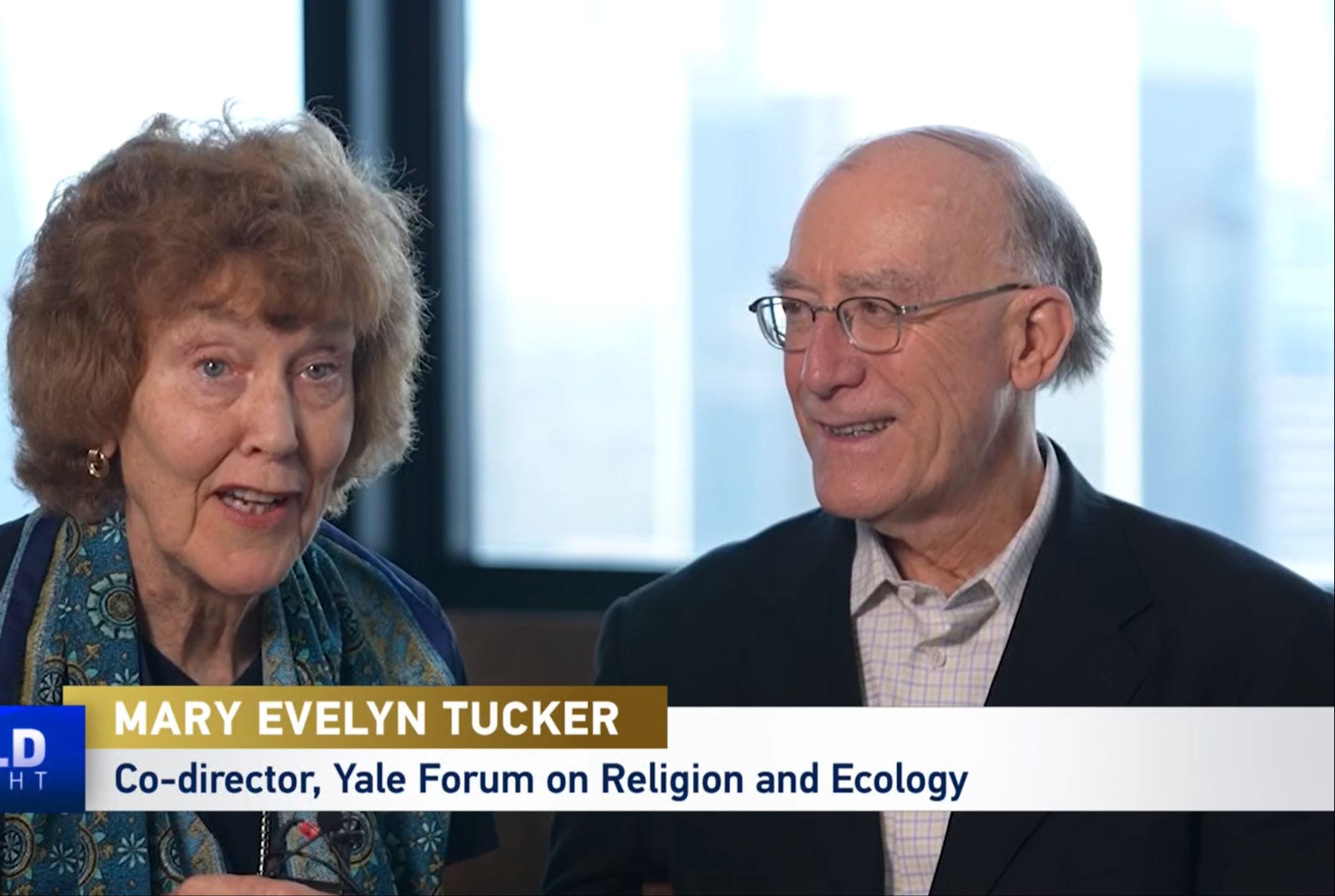 CGTN采访耶鲁宗教与生态论坛联合主任Mary Evelyn Tucker与John Grim