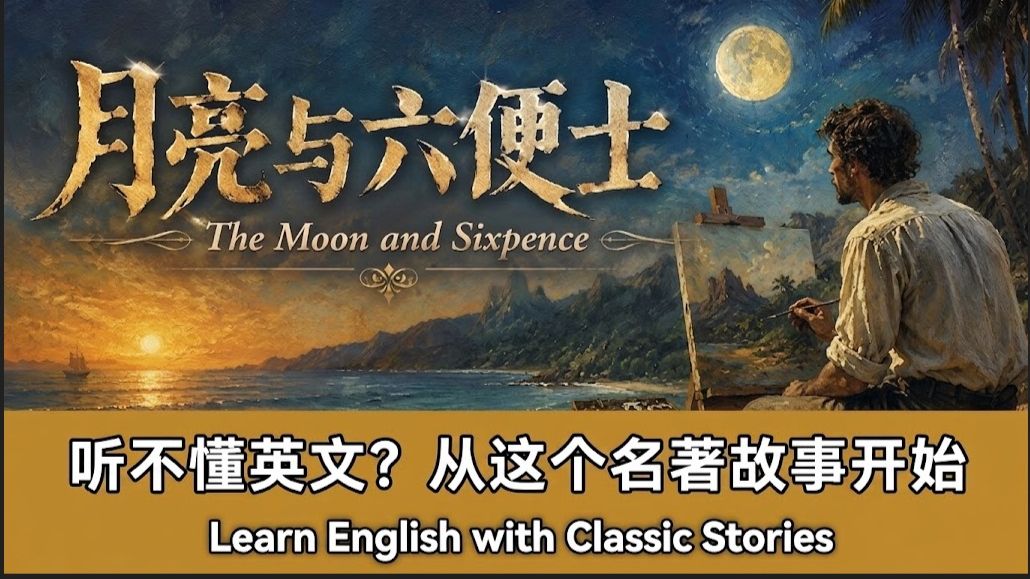 月亮与六便士｜英文故事｜听故事学英文｜英文听力练习｜睡前英文故事｜英文学习（初学者友好）