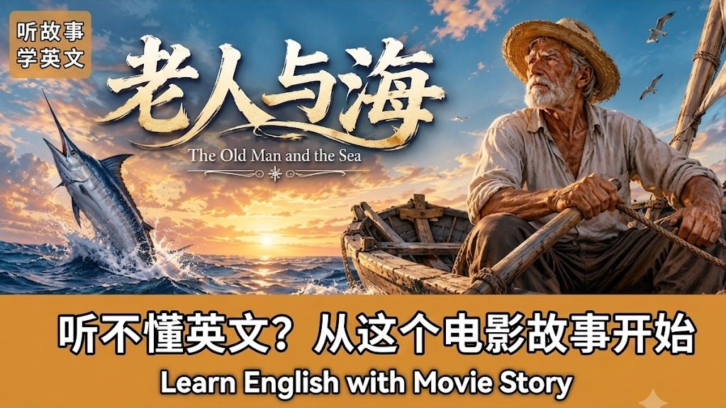 老人与海｜英文故事｜听故事学英文｜英文听力练习｜睡前英文故事｜英文学习（初学者友好）
